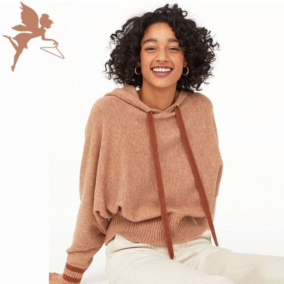 H&M Sweaters - PRINGLE OF SCOTLAND X H&M Varsity Hoodie Sweater in RARE Camel Colour